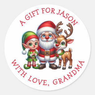 Cute Santa Personalized Christmas Gift Tags