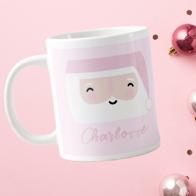 Cute Santa Pink Christmas  Giant Coffee Mug (Creator Uploaded)