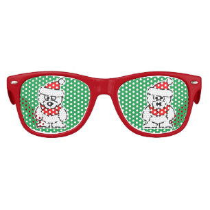 Cute Santa polar bear cartoon small Christmas Kids Sunglasses