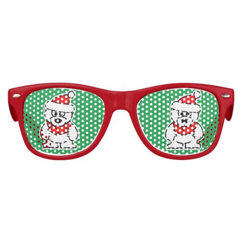 Cute Santa polar bear cartoon small Christmas Kids Sunglasses