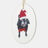 Cute Santa Pug Dog Christmas Ornaments (Left)