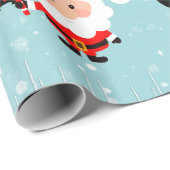 Cute Santa, Reindeer and Farm Tractor Wrapping Pap Wrapping Paper (Roll Corner)