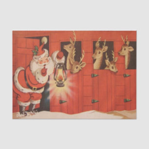 Cute Santa reindeer party tissue Paper