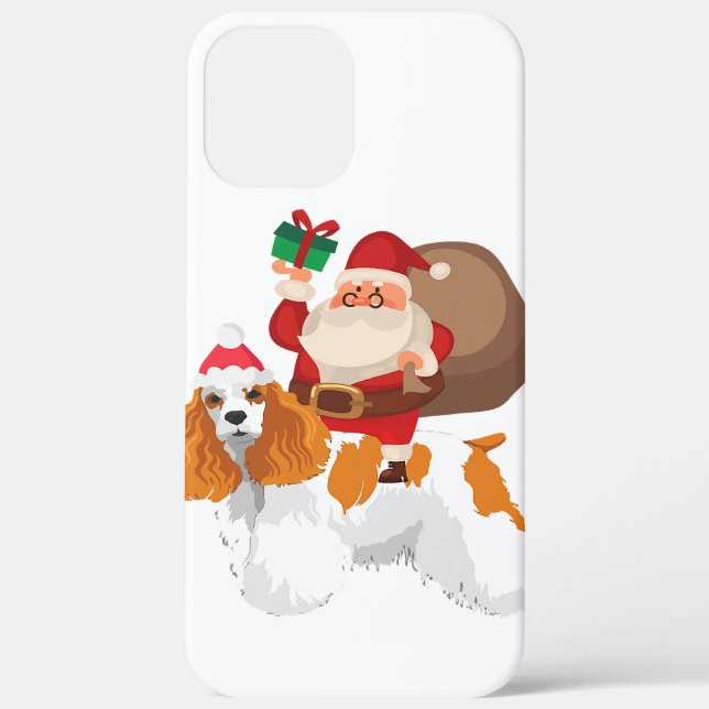 Cute Santa Riding Cocker Spaniel Dog Christmas  Case-Mate iPhone Case (Back)