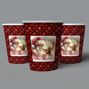 Cute Santa Rudolph Cups for Kids Christmas Party