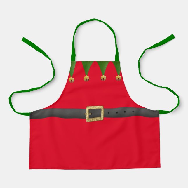 Cute Santa’s Workshop Elf Christmas apron (Front)