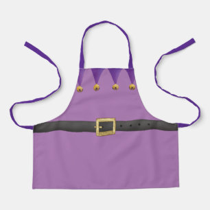 Cute Santa’s Workshop Elf Christmas purple apron