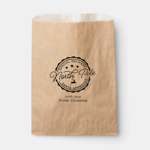 Cute Santa Seal North Pole Favor Bag