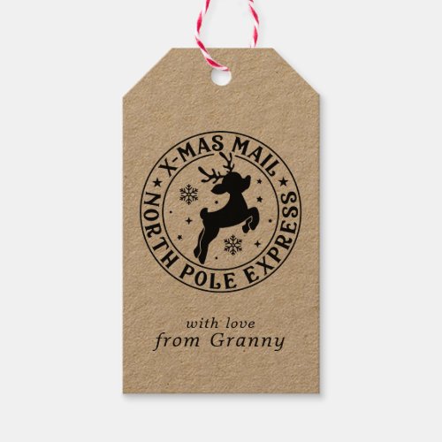 Cute Santa Seal North Pole Gift Tags