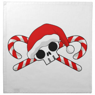 Cute Santa Skull with Candy Canes Napkin