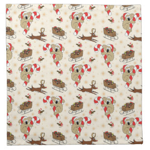 Cute Santa Sloth Happy Holidays Cloth Napkin