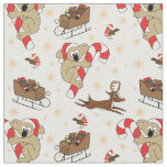 Cute Santa Sloth Happy Holidays Fabric