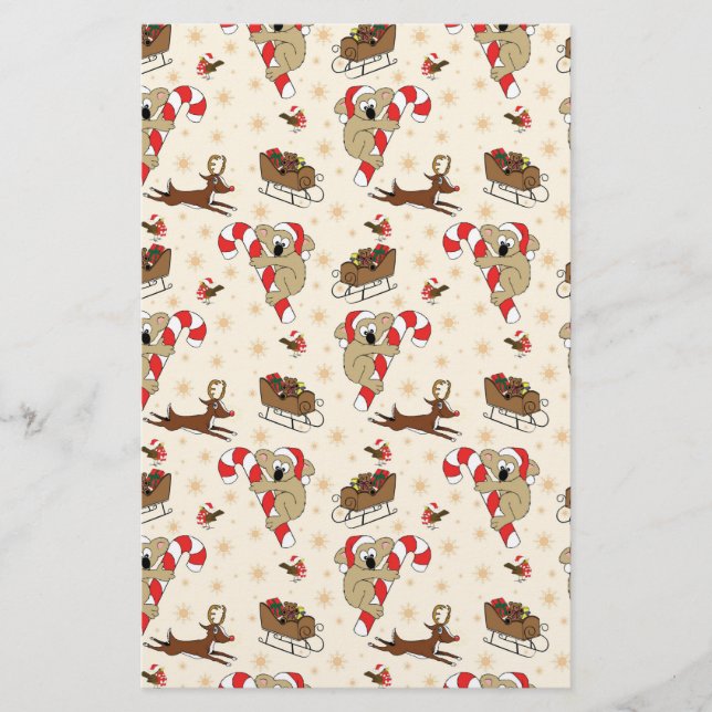 Cute Santa Sloth Happy Holidays Stationery (Front)