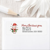Cute "Santa" Snowman Christmas on White Label (Insitu)