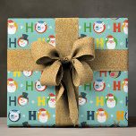 Cute Santa Snowman Ho Ho Ho Typography Christmas Wrapping Paper<br><div class="desc">Cute Santa Snowman Ho Ho Ho Typography Christmas Holiday Pattern Gift Wrap Wrapping Paper features a cute and whimsical pattern with the text "Ho Ho Ho" in colorful modern script typography accented with a Santa, snowman, reindeer, polar bear and snowflakes. Perfect for holiday gift wrapping. Created by Evco Studio www.zazzle.com/store/evcostudio...</div>