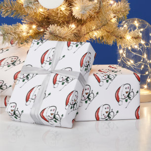 Cute Santa Snowman Wrapping Paper