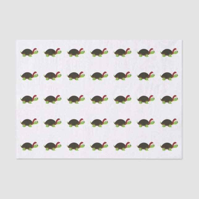Cute Santa Turtle Tissue Paper (Front)