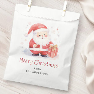 Cute Santa watercolor illustration Merry Christmas Favor Bag