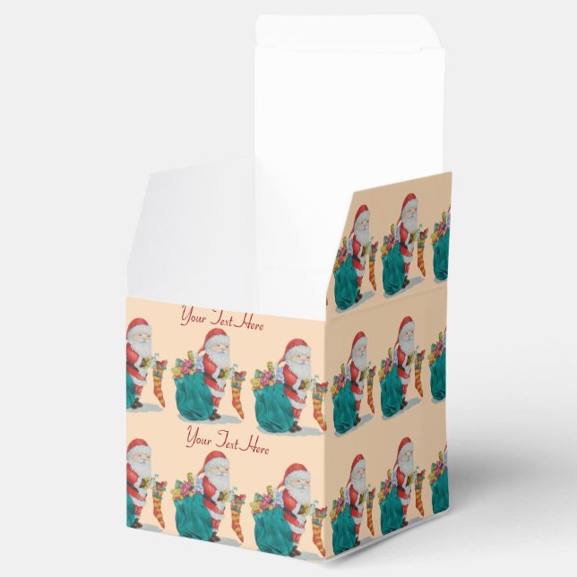 cute santa with gifts and toys in sack christmas favor boxes (Opened)