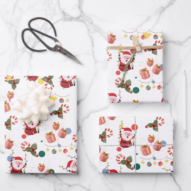 Cute santa   wrapping paper sheets (Front)
