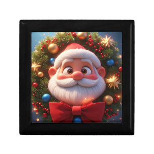 🎅 Cute Santa Wreath Christmas Joy Festive Holiday Gift Box