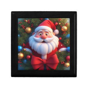 🎄 Cute Santa Wreath Christmas Lights Holiday Gift Box