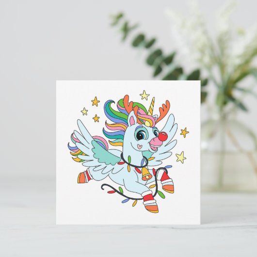 Cute Santa's deer unicorn (Standing Front)