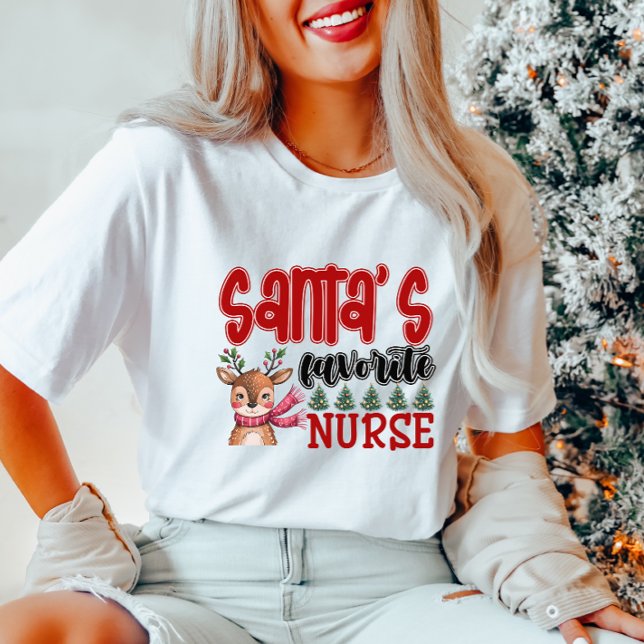 Cute Santa's Favorite Nurse  T-Shirt (Creator Uploaded)