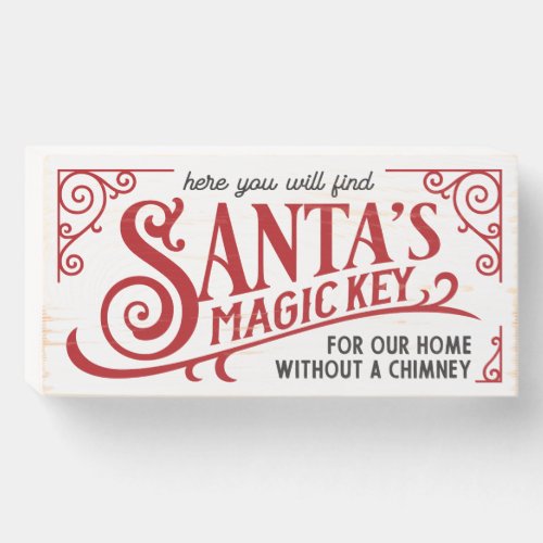 Cute Santas Magic key decor Wooden Box Sign