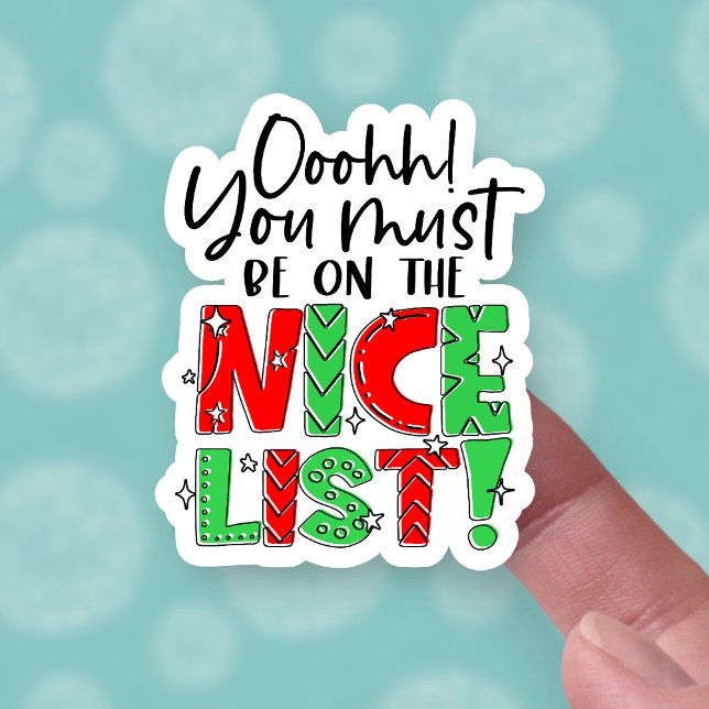 Cute Santa's Nice List Funny Christmas Business Sticker (Creator Uploaded)