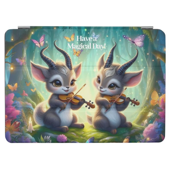 Cute Saolas Playing Violas in a Magical Forest iPad Air Cover (Horizontal)