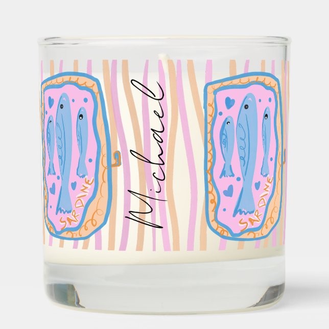 Cute Sardine Art Scented Candle (Right)