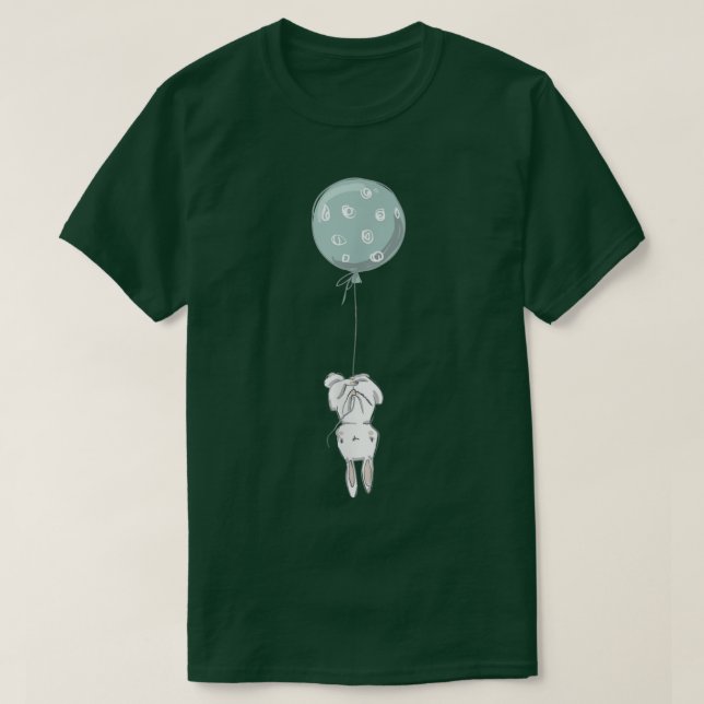 Cute Sassy Bunny Rabbit & Balloon  Birthday  & Gif T-Shirt (Design Front)