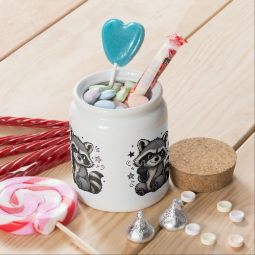 Cute Sassy Raccoon Showing Attitude Candy Jar