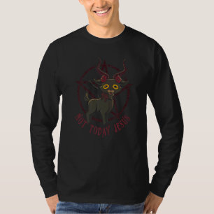 Cute Satanic Goat Not Today Jesus Esoteric Baphome T-Shirt