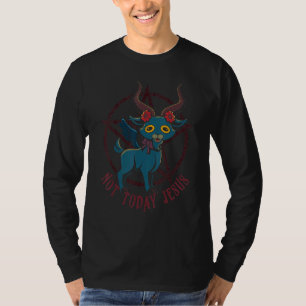 Cute Satanic Goat Not Today Jesus Esoteric Baphome T-Shirt
