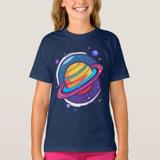 Cute Saturn Planet Baby T-Shirt – Colorful Space
