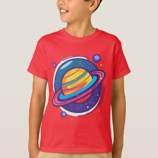 Cute Saturn Planet Baby T-Shirt – Colorful Space