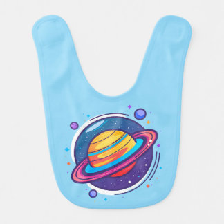 Cute Saturn Planet Baby T-Shirt – Colorful Space Bib