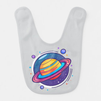 Cute Saturn Planet Baby T-Shirt – Colorful Space Bib