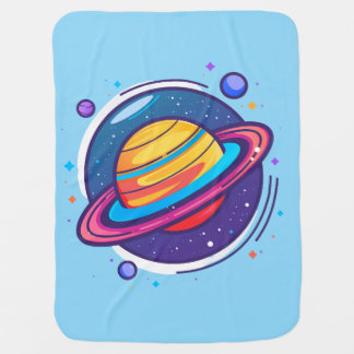 Cute Saturn Planet Baby T-Shirt – Colorful Space Blanket
