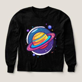 Cute Saturn Planet Baby T-Shirt – Colorful Space Tri-Blend Shirts
