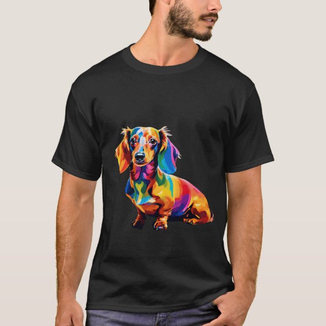 Cute Sausage Dog Animal LGBT Pride Dog T Shirt (Front)