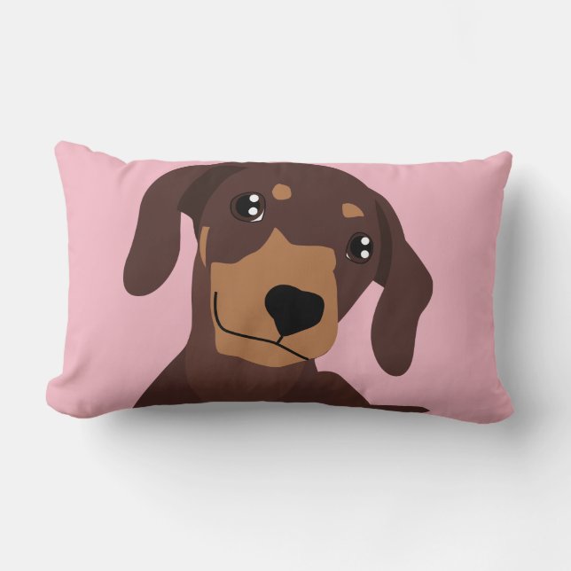 Cute Sausage Dog Dachshund Pillow Cushion (Front)