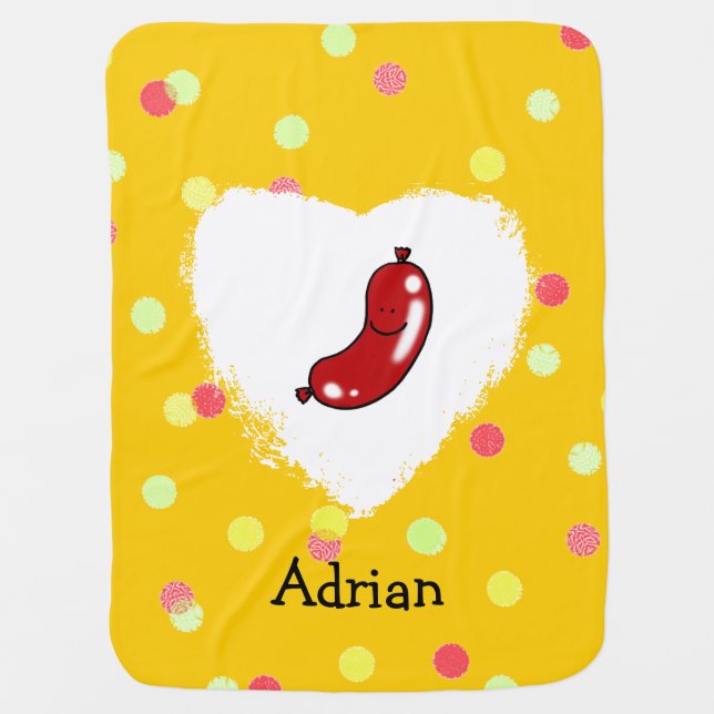 Cute sausage love swaddle blanket (Front)