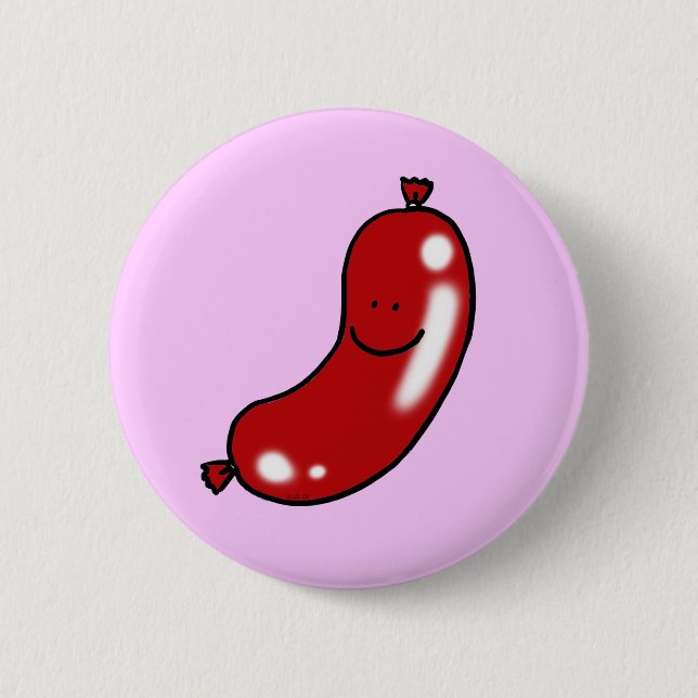 Cute sausage pinback button (Front)
