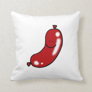 Cute sausage throw pillow