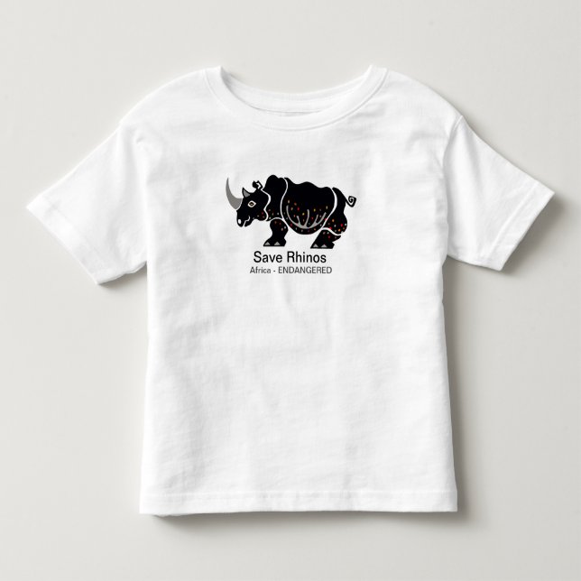Cute Save RHINOS -Africa - Animal lover - Wildlife Toddler T-shirt (Front)