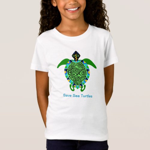 Cute _Save sea TURTLES _ Girls  T_Shirt