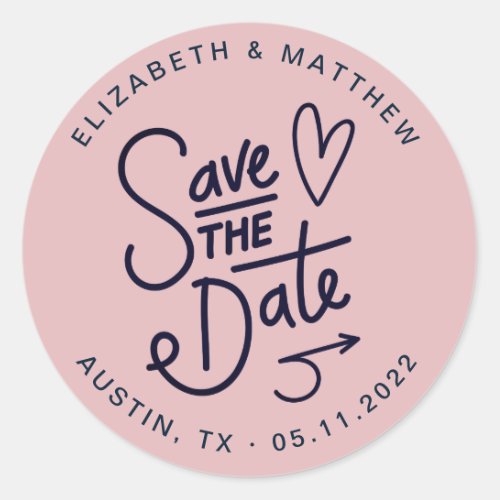 cute save the date monogram sticker